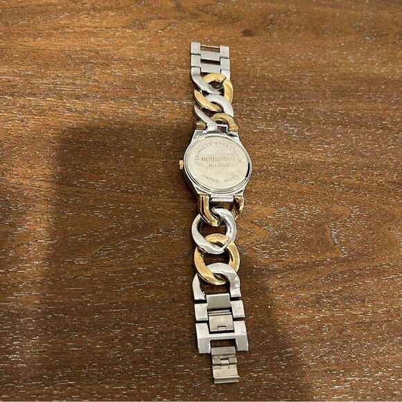 Rousseau Chain Link Two Tone Jeweled Watch - Picture 9 of 10